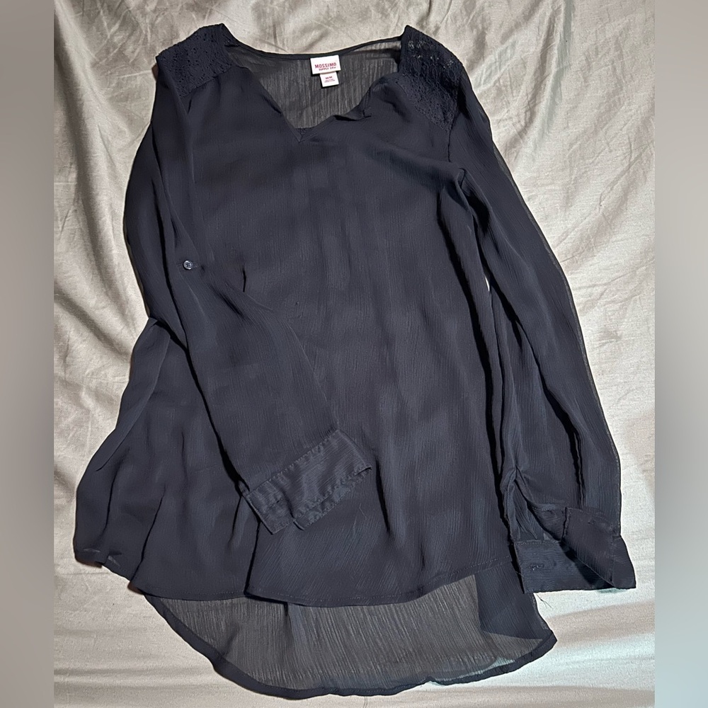 Elegant Black Sheer Blouse